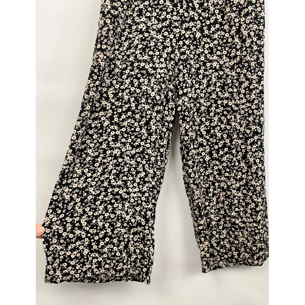 Free People Floral Jumpsuit 2 Black‎ Whimsigoth Ditsy Wide Leg Fairy Grunge